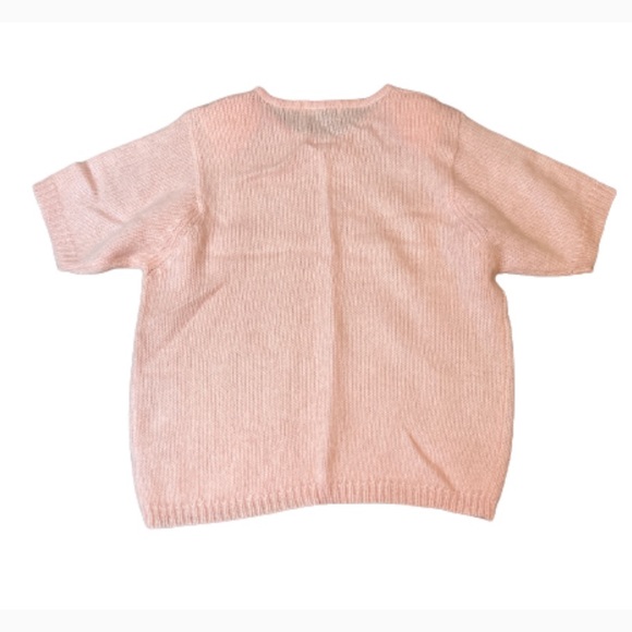 Vintage Vickie Lawrence Pink Crew Neck Cap Sleeve Sweater - Picture 3 of 10